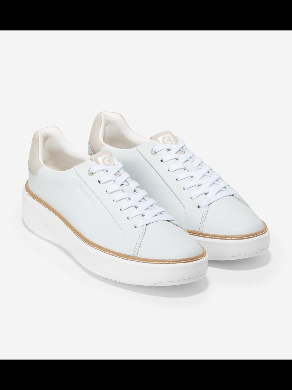 Cole Haan Topspin White Leather Platform Sneakers Size 7B Womas